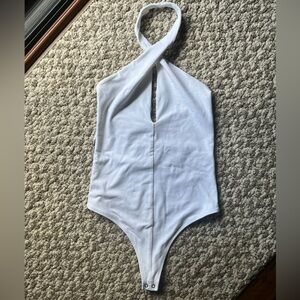 Abercrombie & Fitch White Twist Neck Body Suit Sz XS